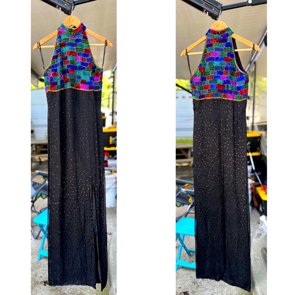 SCALA Vintage Sequin Formal Dress